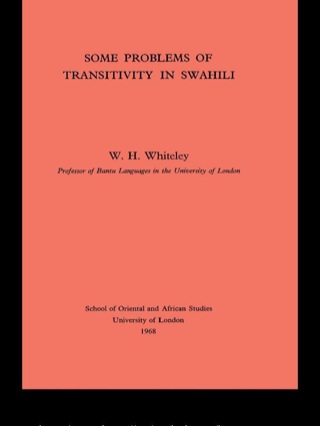 Imagen de portada: Some Problems of Transitivity in Swahili 1st edition 9780901877796