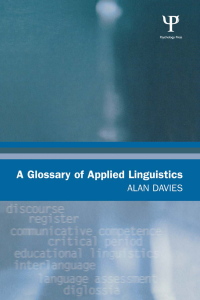 Imagen de portada: A Glossary of Applied Linguistics 1st edition 9780805857290