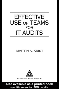 Cover image: Effective Use of Teams for IT Audits 1st edition 9780849398285