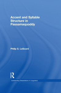 Cover image: Accent & Syllable Structure in Passamaquoddy 1st edition 9781138988170