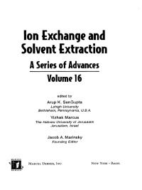 Titelbild: Ion Exchange and Solvent Extraction 1st edition 9780824754891