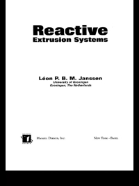 Titelbild: Reactive Extrusion Systems 1st edition 9780824747817