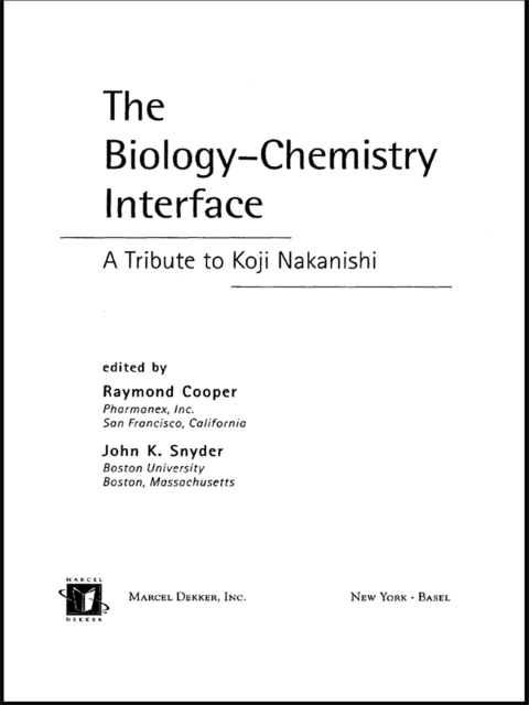 The Biology - Chemistry Interface: A Tribute To Koji Nakanishi, 1st Edition - FULL INSTANT DOWNLOAD | PDF DOCX EPUB