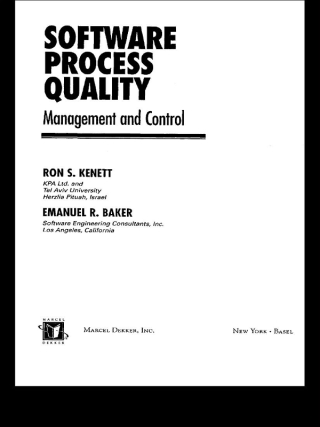 Imagen de portada: Software Process Quality 1st edition 9780824717339