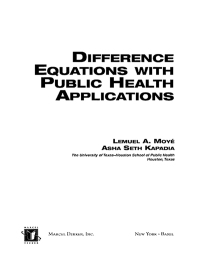 Cover image: Difference Equations with Public Health Applications 1st edition 9780824704476