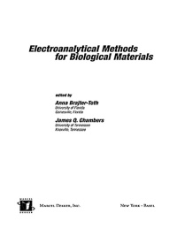 Cover image: Electroanalytical Methods Of Biological Materials 1st edition 9780824707316