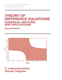 Imagen de portada: Theory Of Difference Equations Numerical Methods And Applications 2nd edition 9780824708030