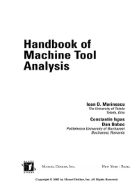 صورة الغلاف: Handbook of Machine Tool Analysis 1st edition 9780824707040