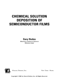 Cover image: Chemical Solution Deposition Of Semiconductor Films 1st edition 9780824708511