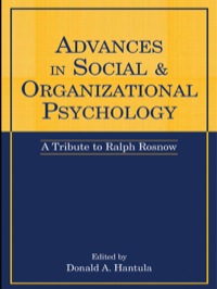 表紙画像: Advances in Social and Organizational Psychology 1st edition 9780805855906