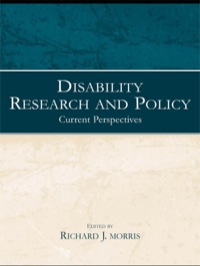 表紙画像: Disability Research and Policy 1st edition 9780805853377