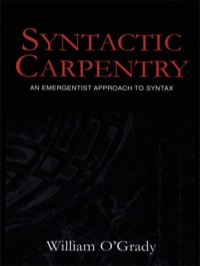 Cover image: Syntactic Carpentry 1st edition 9780805849592