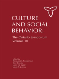 Cover image: Culture and Social Behavior 1st edition 9781138003927