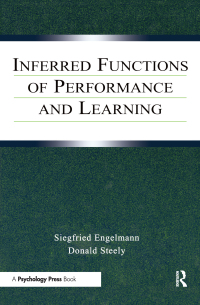 صورة الغلاف: Inferred Functions of Performance and Learning 1st edition 9781138003859