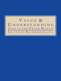 Cover image: Value and Understanding 1st edition 9780415865333