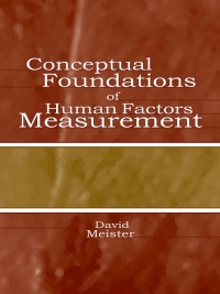 Cover image: Conceptual Foundations of Human Factors Measurement 1st edition 9780805841350
