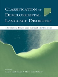 Cover image: Classification of Developmental Language Disorders 1st edition 9780805841220