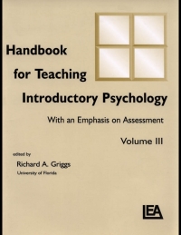 Cover image: Handbook for Teaching Introductory Psychology 1st edition 9780805839210