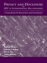 表紙画像: Privacy and Disclosure of Hiv in interpersonal Relationships 1st edition 9780805836943