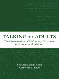 Cover image: Talking to Adults 1st edition 9780805836615