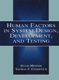 Cover image: Human Factors in System Design, Development, and Testing 1st edition 9780805832068