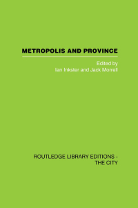 Cover image: Metropolis and Province 1st edition 9781138873995