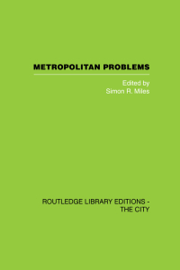 صورة الغلاف: Metropolitan Problems 1st edition 9780415860499