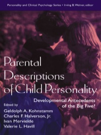 Cover image: Parental Descriptions of Child Personality 1st edition 9781138002630