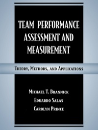 Cover image: Team Performance Assessment and Measurement 1st edition 9780805826876