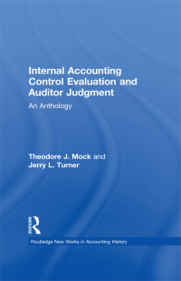 صورة الغلاف: Internal Accounting Control Evaluation and Auditor Judgement 1st edition 9780815334439