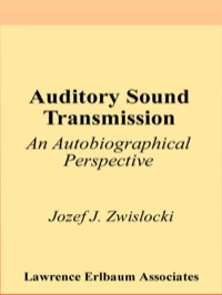 Imagen de portada: Auditory Sound Transmission 1st edition 9780805806793