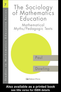 表紙画像: The Sociology of Mathematics Education 1st edition 9780750707916