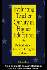 صورة الغلاف: Evaluating Teacher Quality in Higher Education 1st edition 9780750705776