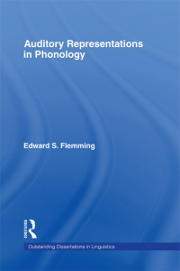 صورة الغلاف: Auditory Representations in Phonology 1st edition 9781138964143
