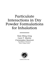 Imagen de portada: Particulate Interactions in Dry Powder Formulation for Inhalation 1st edition 9780367397975