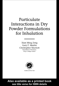 Cover image: Particulate Interactions in Dry Powder Formulation for Inhalation 1st edition 9780367397975