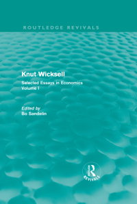 صورة الغلاف: Knut Wicksell 1st edition 9780415685511