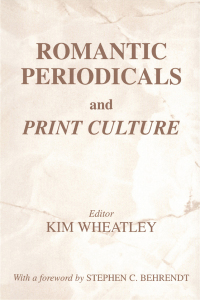Cover image: Romantic Periodicals and Print Culture 1st edition 9780714654379