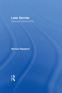 Cover image: Later Derrida 1st edition 9780415942683