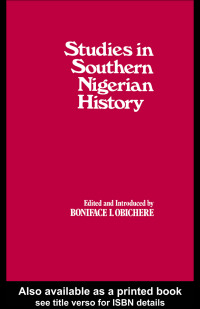 Imagen de portada: Studies in Southern Nigerian History 1st edition 9780714631066