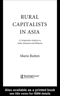 Immagine di copertina: Rural Capitalists in Asia 1st edition 9780700716272