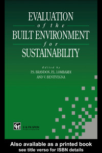 Cover image: Evaluation of the Built Environment for Sustainability 1st edition 9780415514453