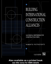 Imagen de portada: Building International Construction Alliances 1st edition 9780419219804