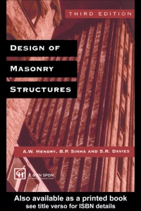 صورة الغلاف: Design of Masonry Structures 1st edition 9780419215608