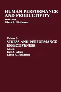 Cover image: Stress and Performance Effectiveness 1st edition 9780898590913