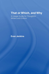 Imagen de portada: That or Which, and Why 1st edition 9780415977265