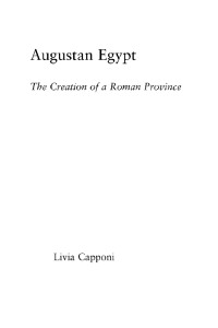Cover image: Augustan Egypt 1st edition 9780415512954