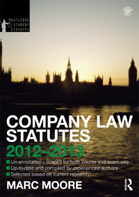 Cover image: Company Law Statutes 2012-2013 4th edition 9781138409170