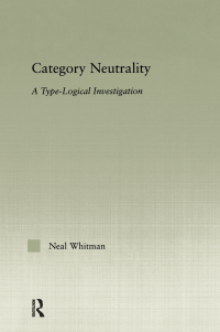 صورة الغلاف: Category Neutrality 1st edition 9781138969971