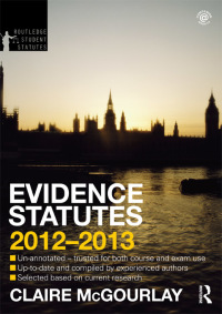 Cover image: Evidence Statutes 2012-2013 4th edition 9780415633871